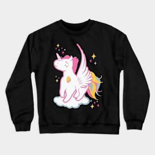 Cute Kawaii pink stars Penelope Magic Unicorn BoomBoomInk Crewneck Sweatshirt